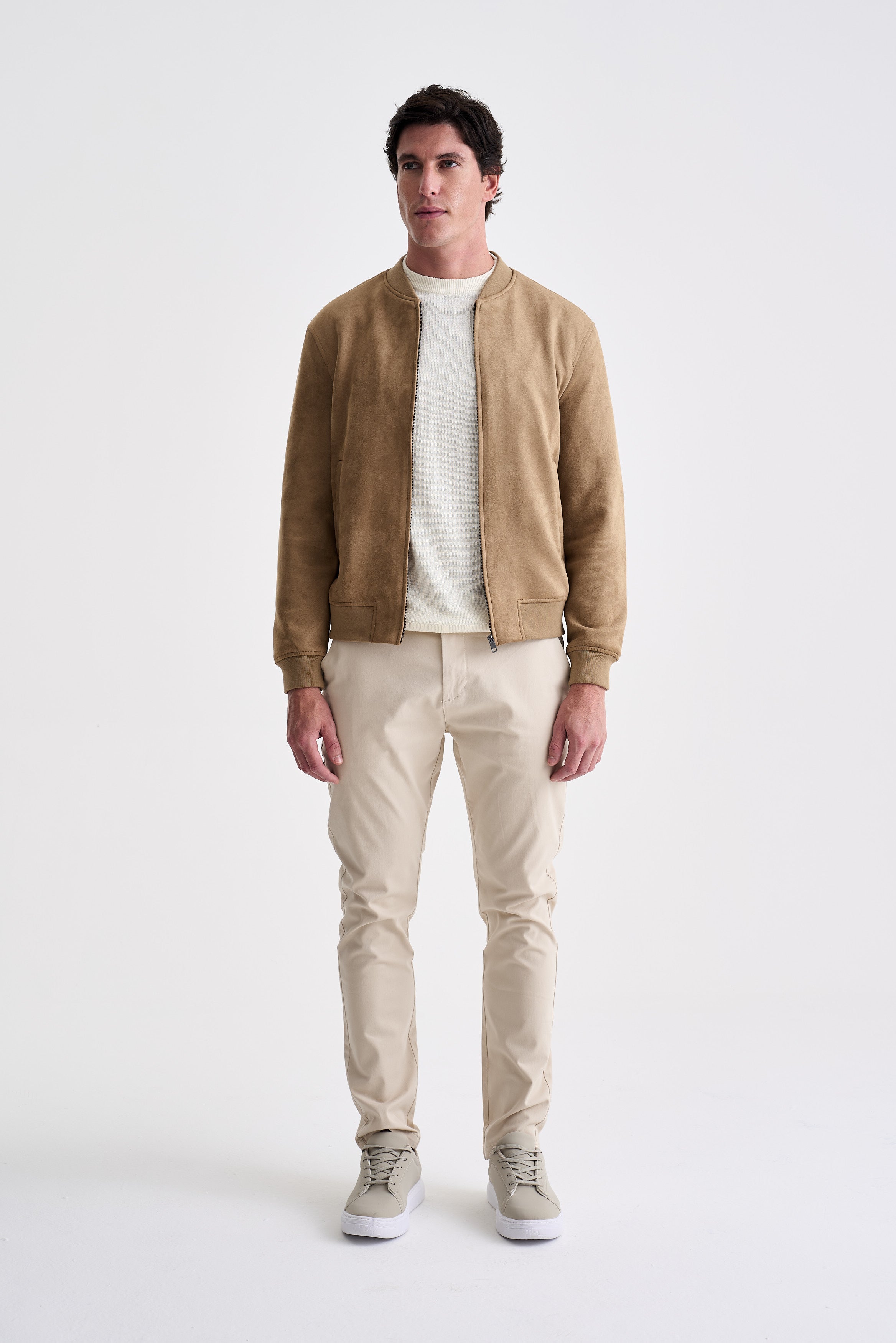 Jaqueta Bomber Suede Caramelo