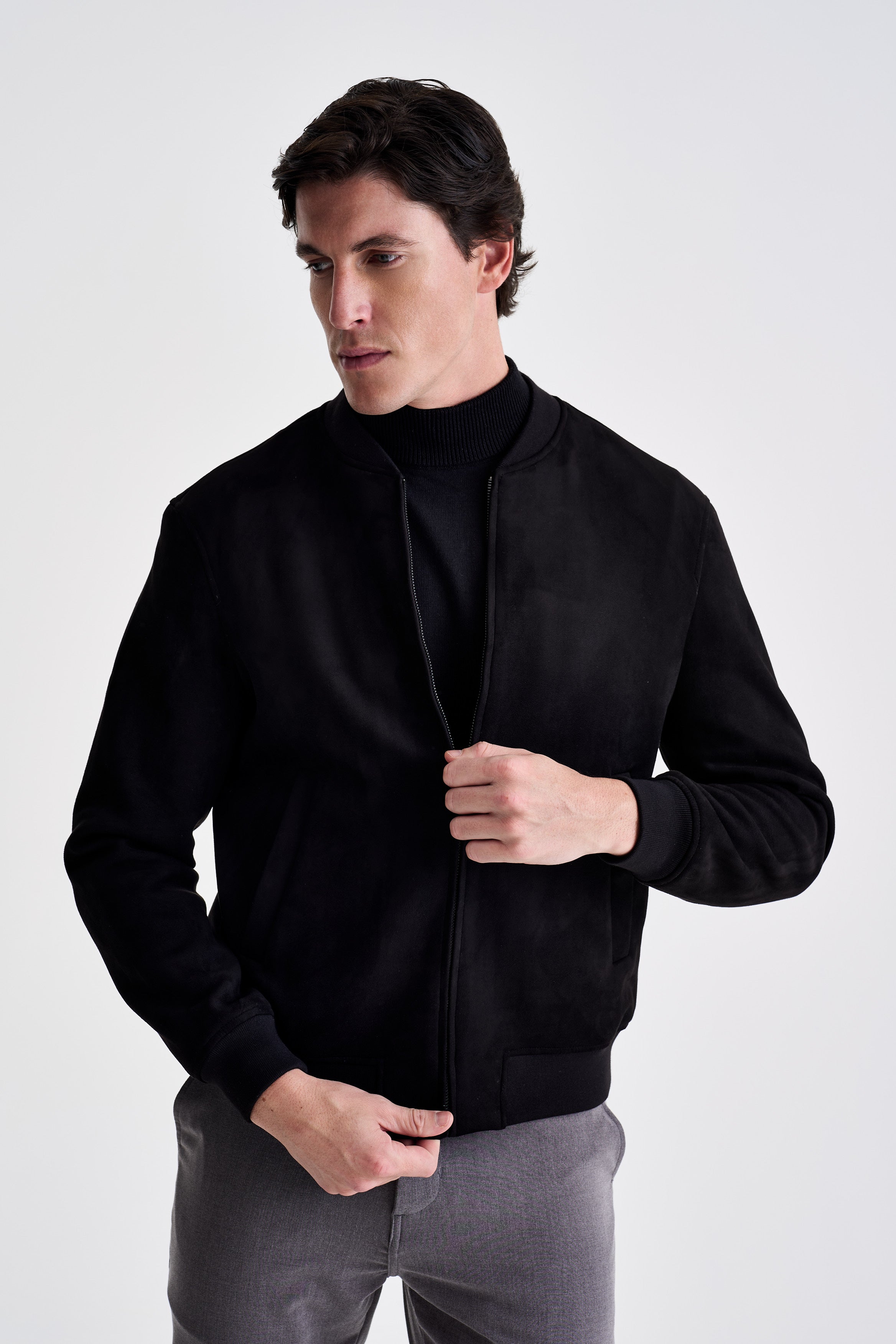 Jaqueta Bomber Suede Preto