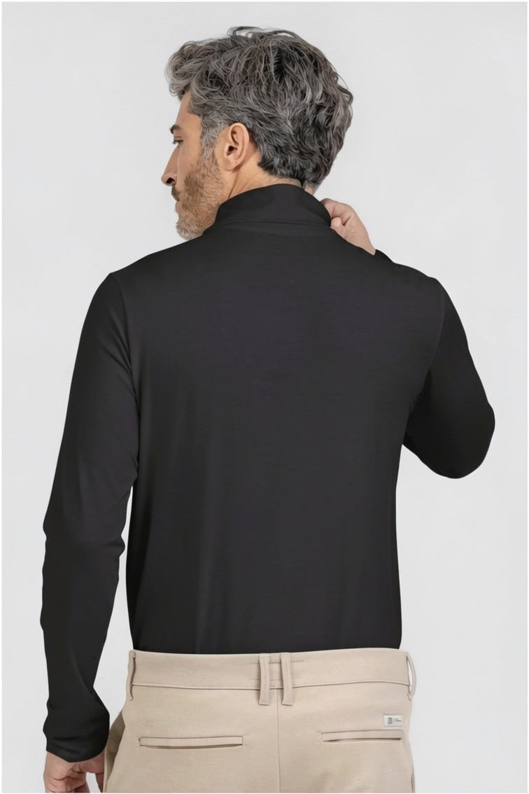 Camiseta Premium Fio 40 Egípcio Gola Alta Preto