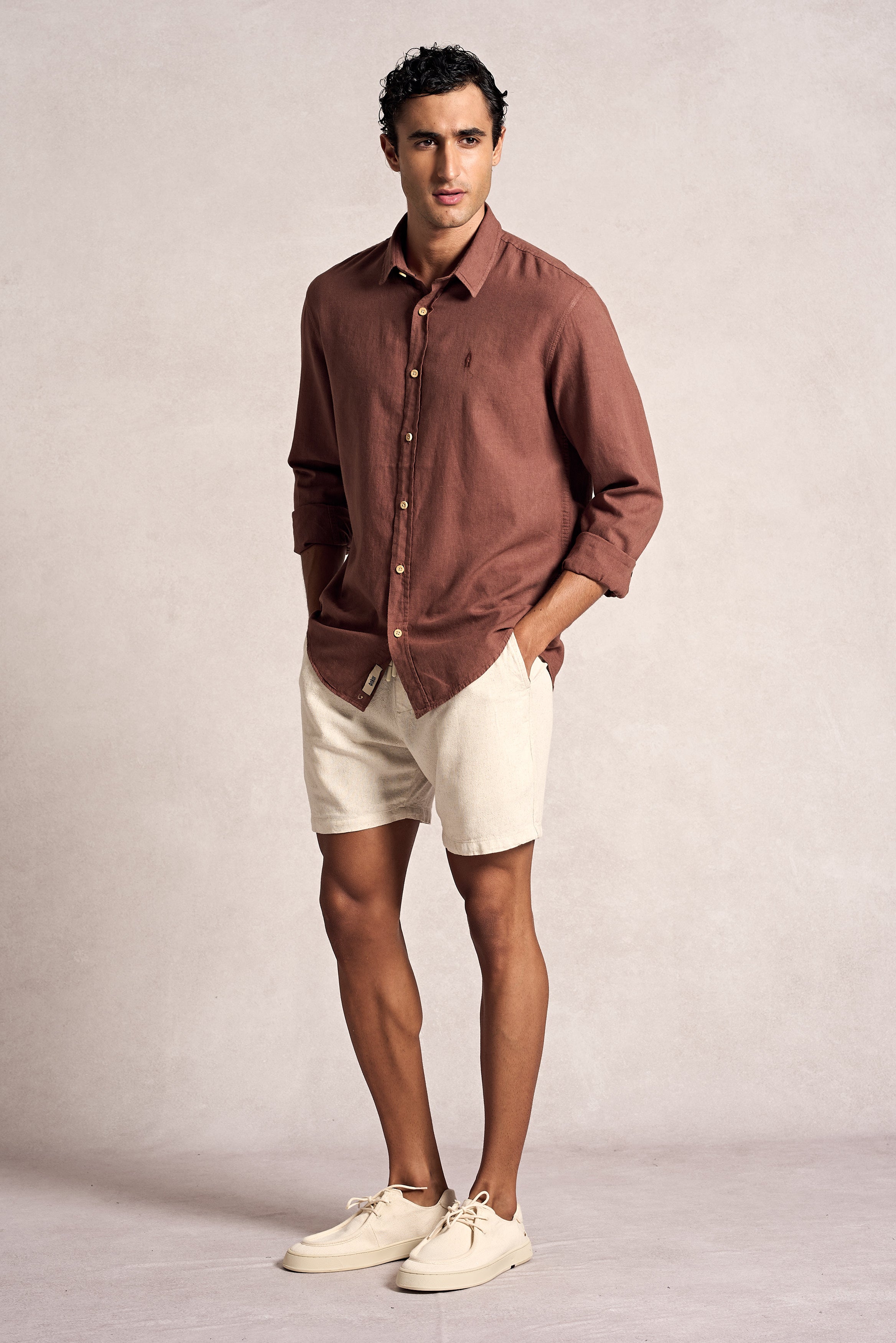 Camisa Linho Marrom