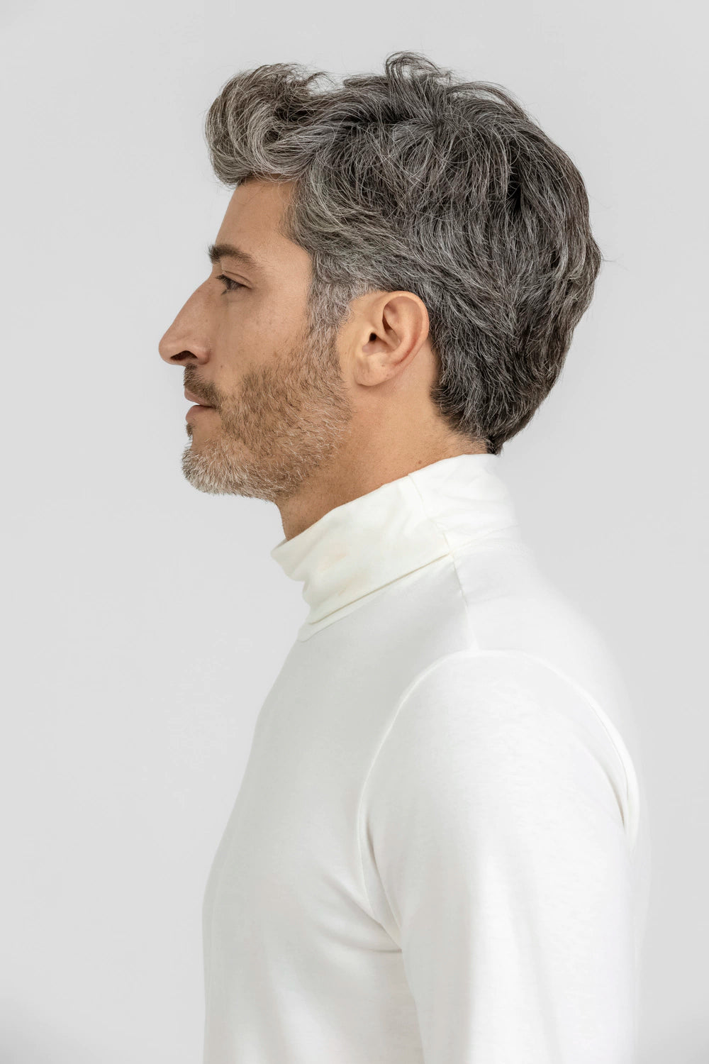 Camiseta Premium Fio 40 Egípcio Gola Alta Off White